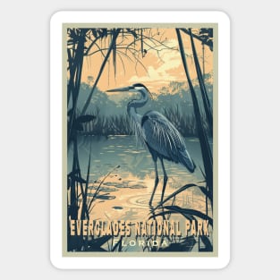 Everglades National Park Vintage Travel  Poster Sticker